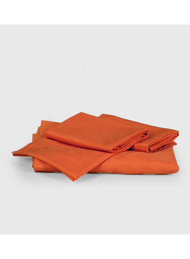 أريكا Percale Flat Sheet Set cotton rustybrown 240 x 270cm 