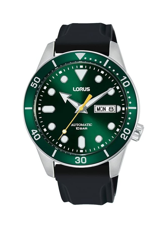 لوراس ساعة يد بعقارب وسوار من السيليكون للرجال - Image 1