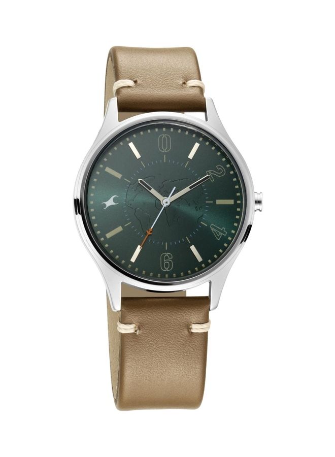 فاستراك ساعة يد بعقارب وسوار من الجلد للرجال - Image 2