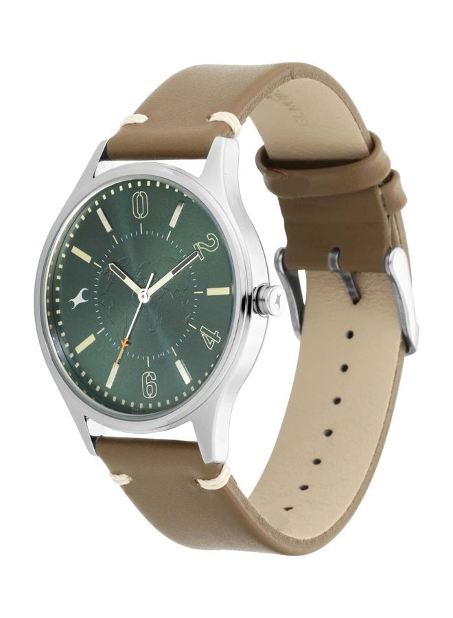 فاستراك ساعة يد بعقارب وسوار من الجلد للرجال - Image 3