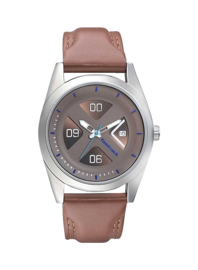 fastrack - Men's Leather Strap Analog With Date Function Watch - Image 1