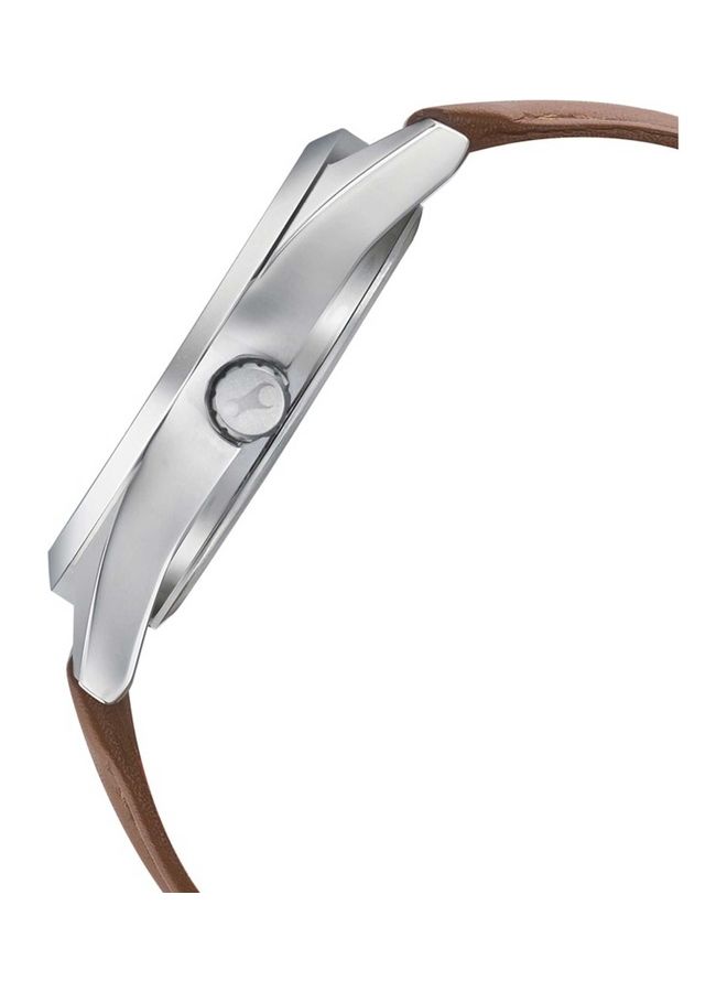 fastrack - Men's Leather Strap Analog With Date Function Watch - Image 1