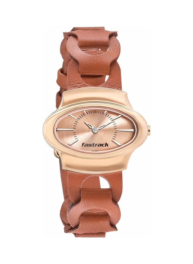 fastrack Women's Leather Strap Analog Watch 