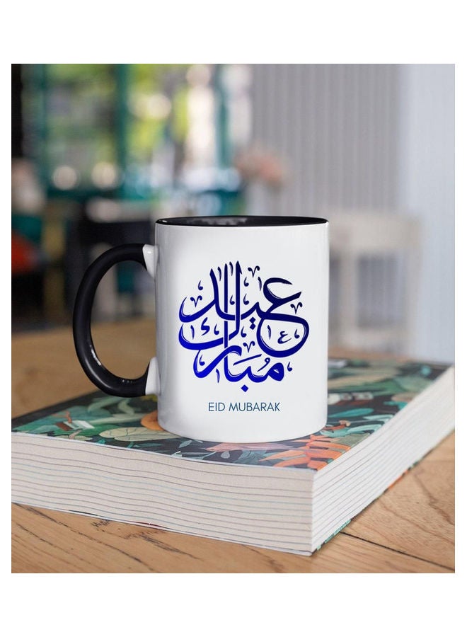 إم إي سي Eid Mubarak Mug For Ramadan Print Coffee Mug White/Black - Image 2
