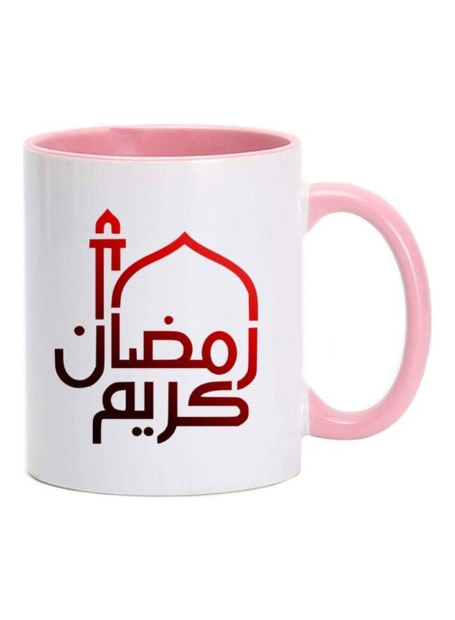 إم إي سي Ramadan Kareem Print Coffee Mug White/Pink - Image 1