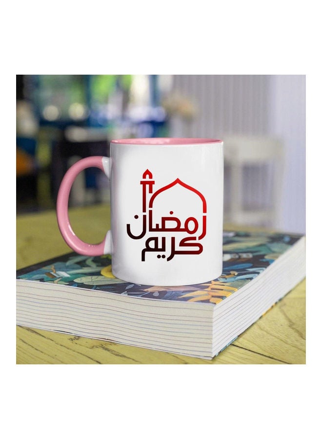 إم إي سي Ramadan Kareem Print Coffee Mug White/Pink - Image 2