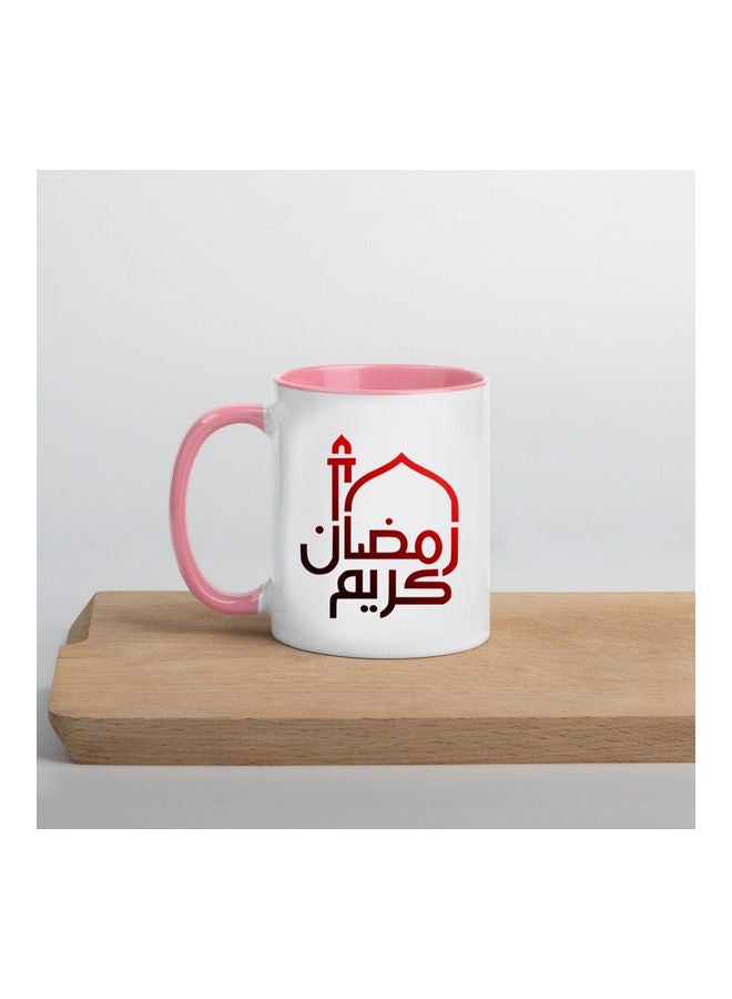 إم إي سي Ramadan Kareem Print Coffee Mug White/Pink - Image 3
