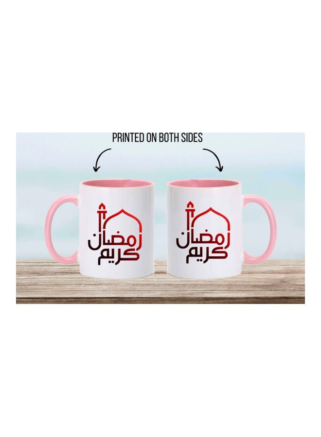 إم إي سي Ramadan Kareem Print Coffee Mug White/Pink - Image 4