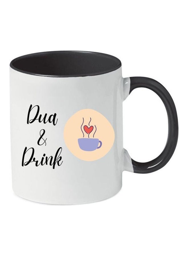 إم إي سي Dua and Drink Print Coffee Mug For Ramadan White/Black - Image 1
