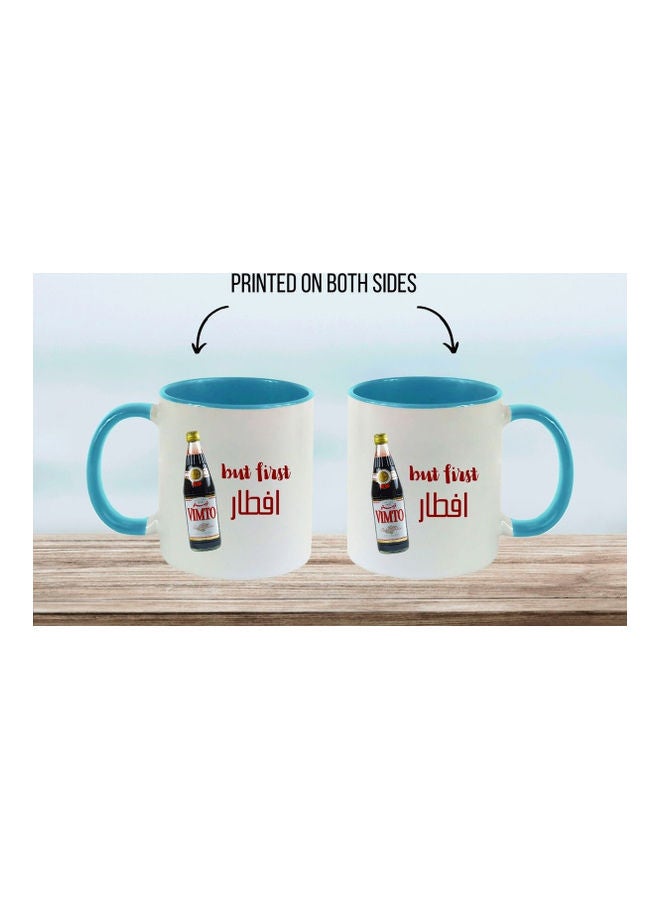 إم إي سي But Iftar First Ramadan Print Coffee Mug White/Light Blue - Image 4