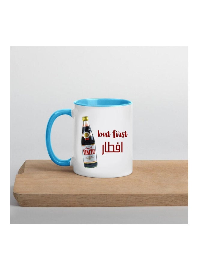 إم إي سي But Iftar First Ramadan Print Coffee Mug White/Light Blue - Image 3