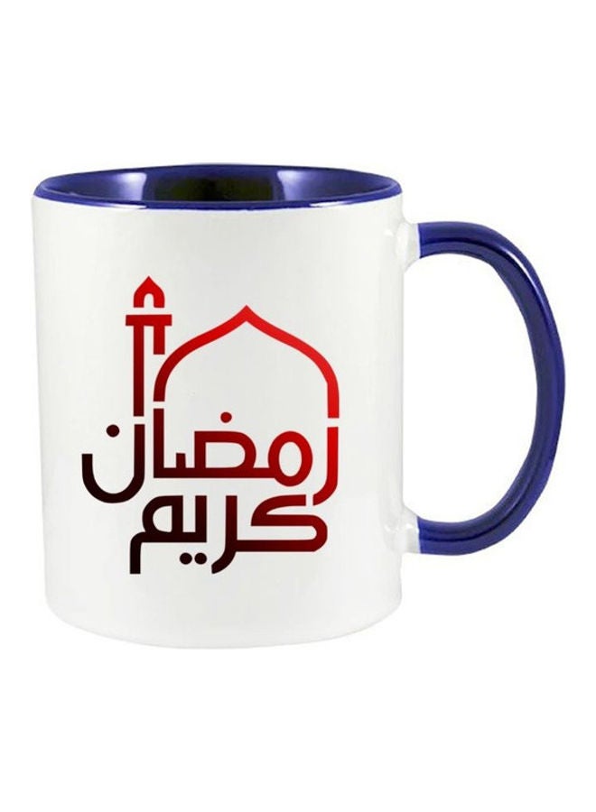 إم إي سي Ramadan Kareem Print Coffee Mug White/Dark Blue - Image 1