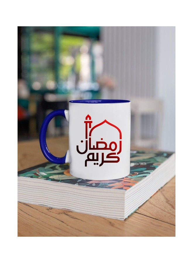 إم إي سي Ramadan Kareem Print Coffee Mug White/Dark Blue - Image 2