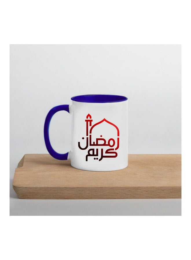 إم إي سي Ramadan Kareem Print Coffee Mug White/Dark Blue - Image 3