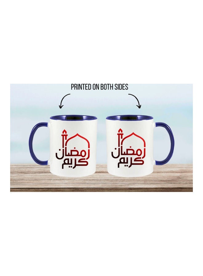 إم إي سي Ramadan Kareem Print Coffee Mug White/Dark Blue - Image 4