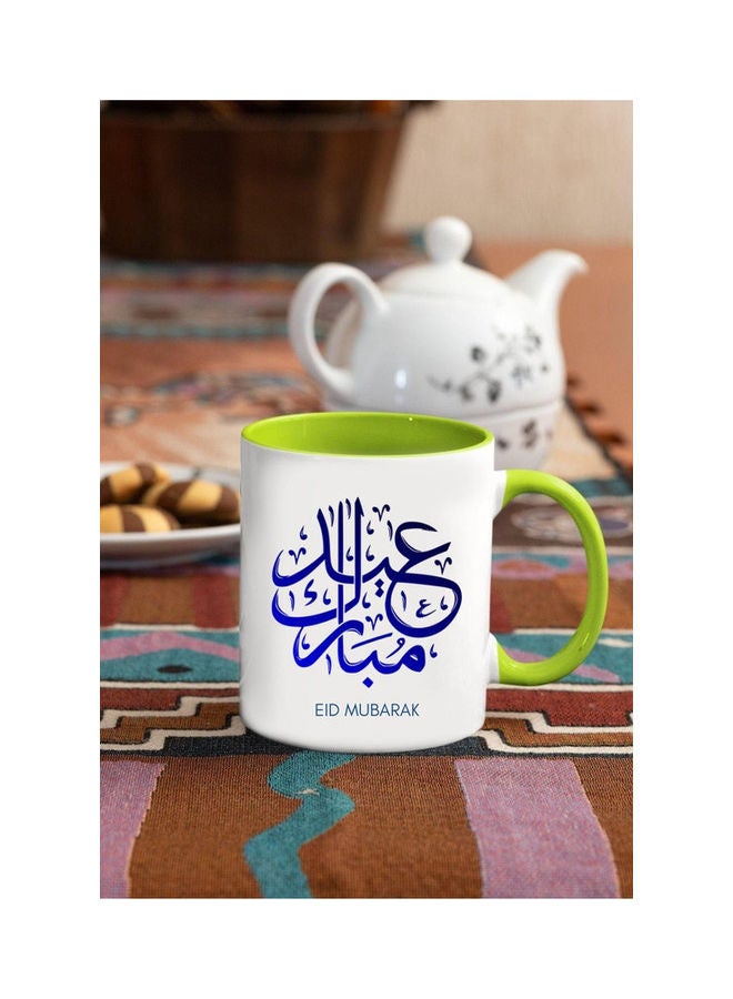 MEC Eid Mubarak Mug For Ramadan Print Coffee Mug White/Light Green - Image 3