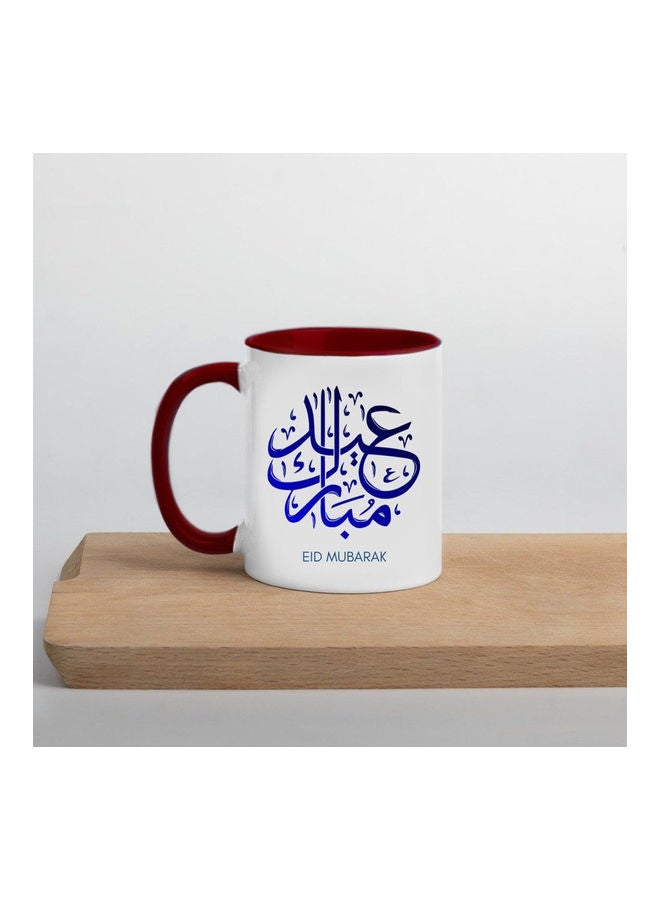 إم إي سي Eid Mubarak Mug For Ramadan Print Coffee Mug White/Maroon - Image 3
