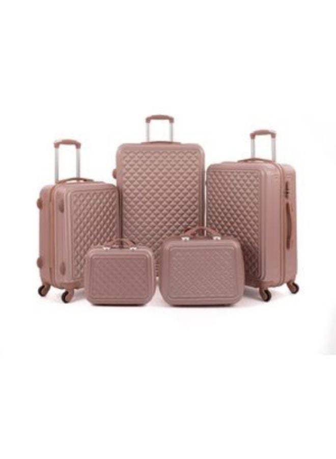 LIMRA - 5 Piece Hardside Luggage Trolley Bags Set Rose Gold - Image 1