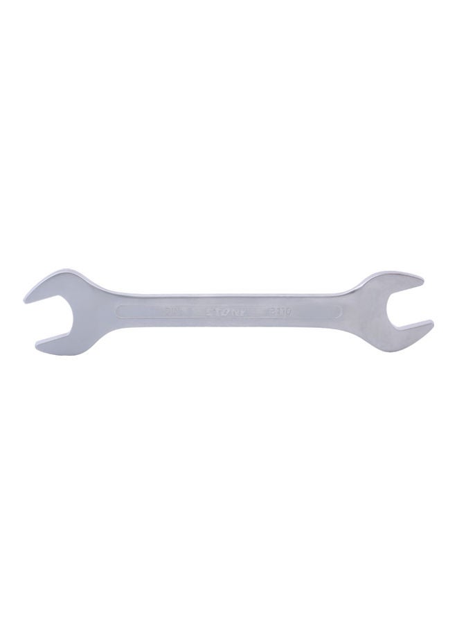 Stony Heavy Duty Double Open End Satin Finish Spanner Silver 30 x 32mm 
