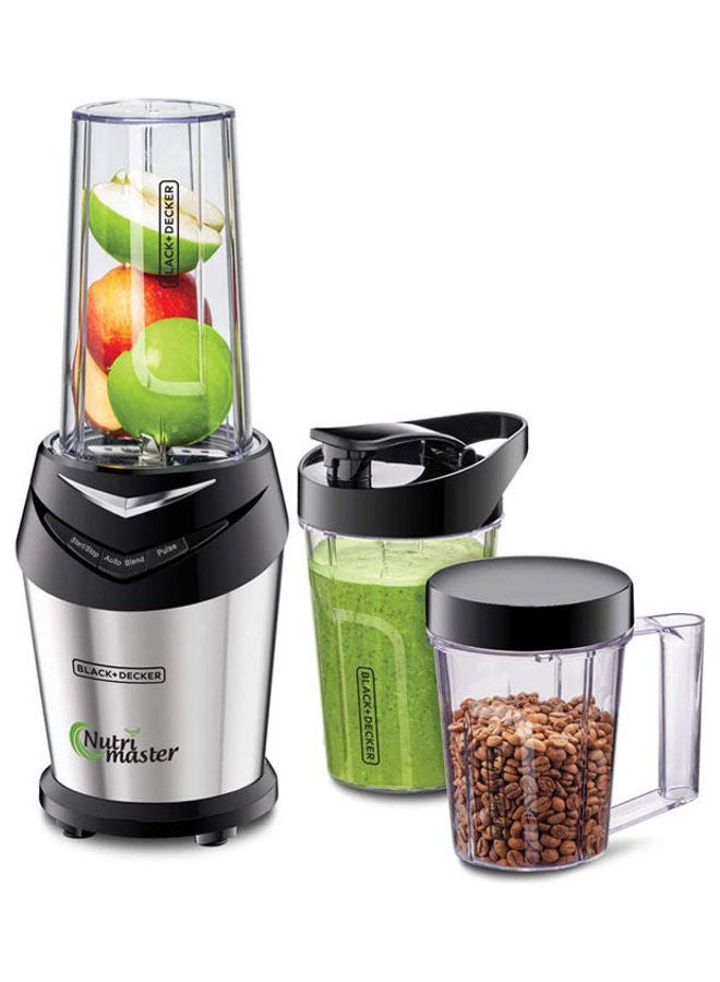 BLACK+DECKER - Nutri-Master Smoothie Maker 3 Jars With Lids 600.0 W NE600 Black-Silver - Image 1