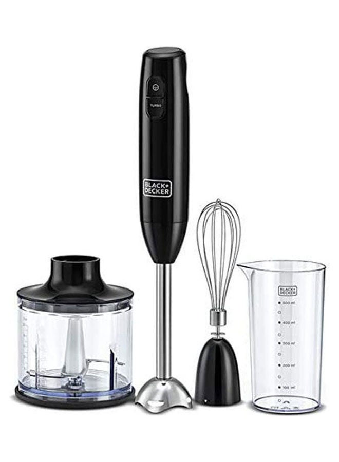 BLACK+DECKER - 3 In 1 Hand Blender With Chopper HB600 Black-Silver - Image 1