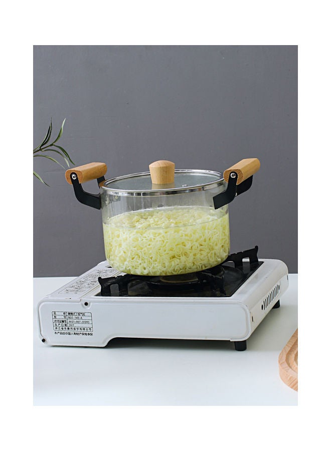 Shuer 3.5L Transparent Household High Temperature Resistant Open Fire Heating Double Ear Glass Pot Transparent 29 x 20 x 15.5cm  - Image 3