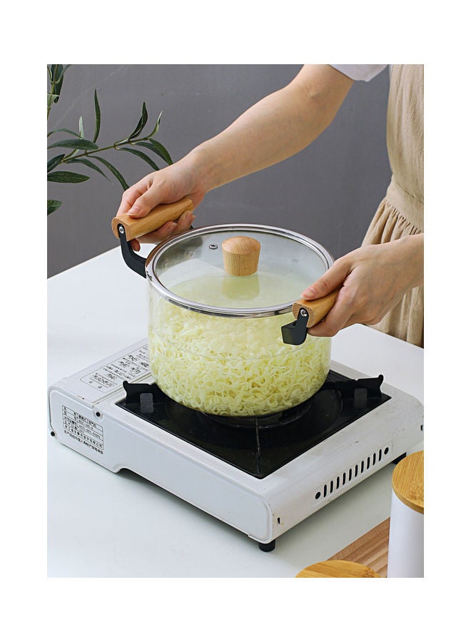 Shuer 3.5L Transparent Household High Temperature Resistant Open Fire Heating Double Ear Glass Pot Transparent 29 x 20 x 15.5cm  - Image 5