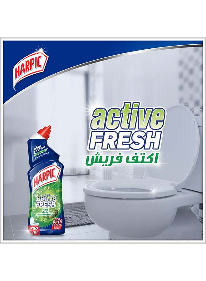 Harpic Active Fresh Liquid Toilet Cleaner, Pine 750ml  - Image 2