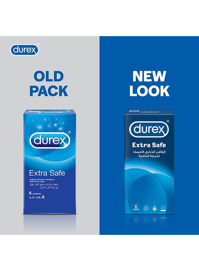 Durex - Extra Safe Lubed Condoms 6 Pieces - Image 1