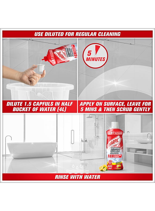 Harpic - Bathroom Cleaner, 10X, Lemon 500ml - Image 1