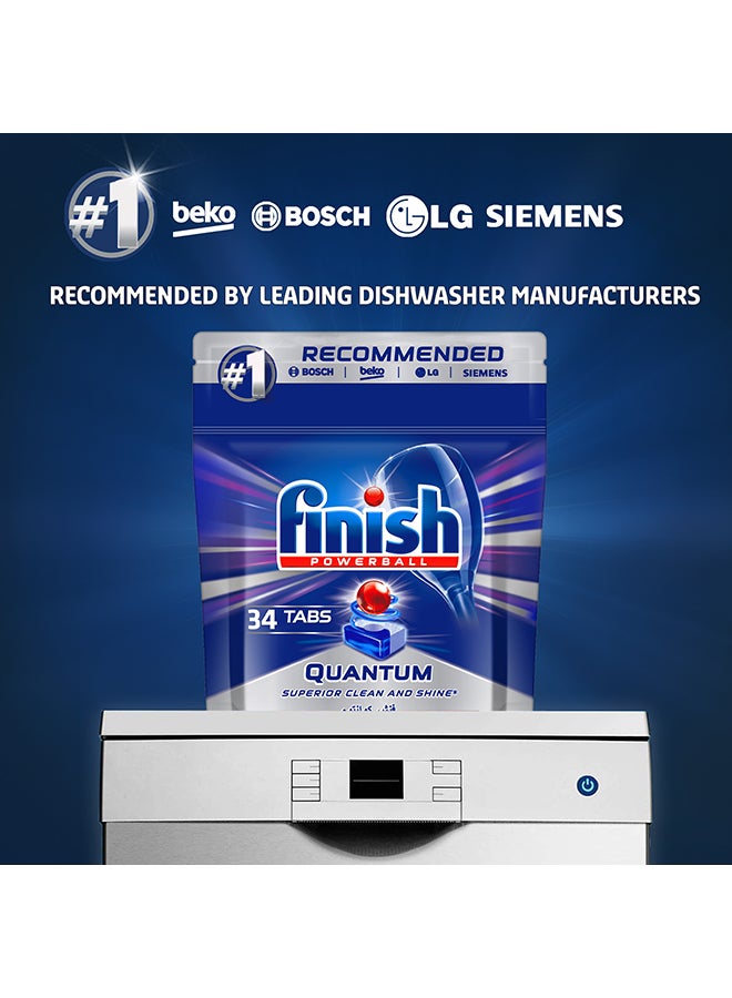 Finish - Finish Regular Dishwasher Detergent Tablets Quantum Max 34 Tabs - Image 1