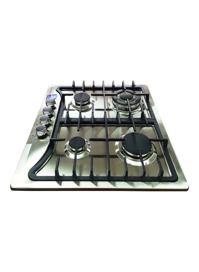 SONASHI - 4-Burner Gas Hob - 60 CMs | Featured with Front Control Panel and Cast Iron Pan Stand | Gas Hob with Top Quality Stainless Steel and Brush Finish SGH-401FFD Metallic Grey - Image 1