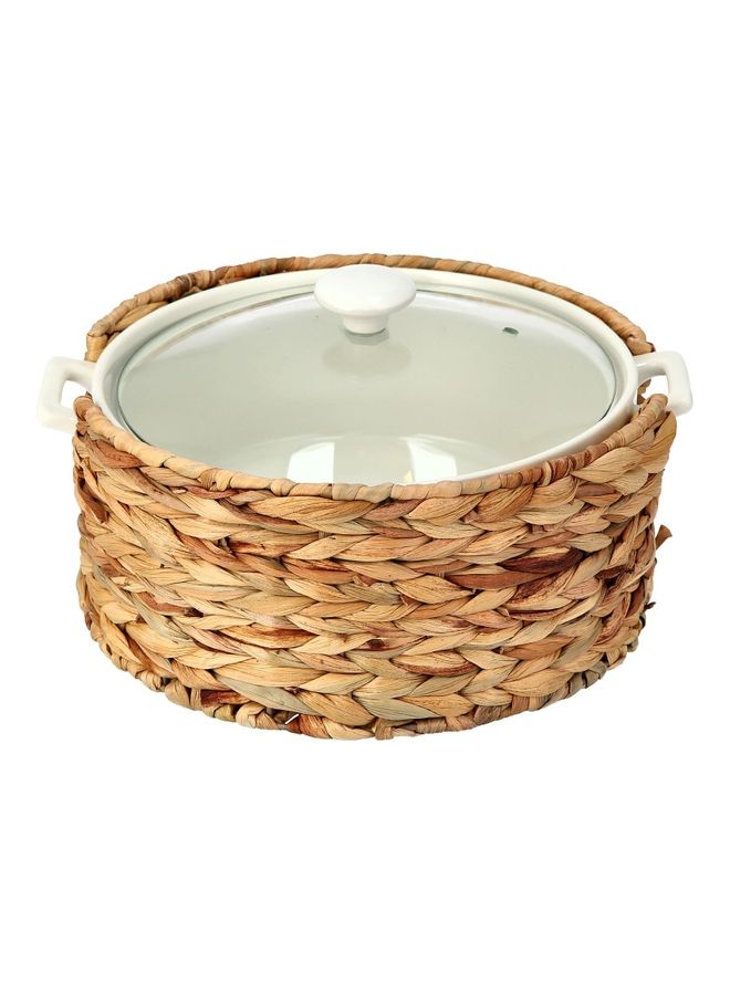 Casserole With Lid And Sea Grass Basket Beige/White 31x26.5 x10.5cm - v1646128239/N52789644A_1