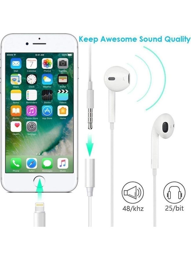 Generic - 2-Pack Adapter From Lightning Port To 3.5mm Headphone (Aux) White - Image 1