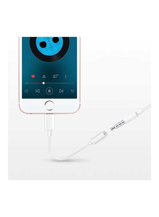 Generic - 2-Pack Adapter From Lightning Port To 3.5mm Headphone (Aux) White - Image 1