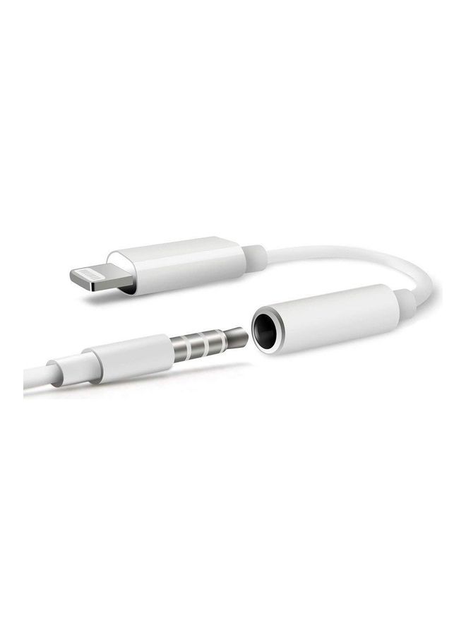 Generic - 2-Pack Adapter From Lightning Port To 3.5mm Headphone (Aux) White - Image 1