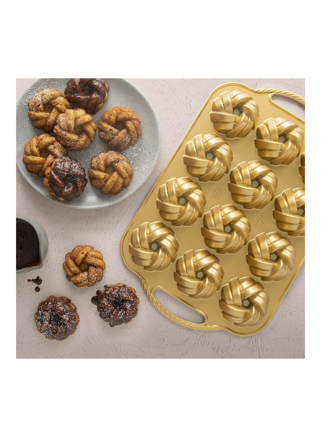 NORDICWARE Braided Bundt Bites Pan Gold 37.3x23.9x3.6cm  - Image 2
