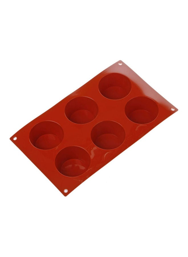 Silikomart 6 Cavities Muffin Mould Red 33 x 18 x 3.5cm - Image 1