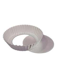 Fat Daddios Round Fluted Tart Pan Silver 9.5x9.5x2.54cm  - Image 1
