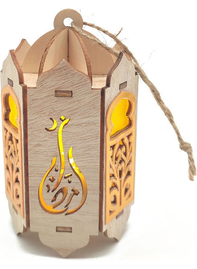 فانوس رمضان مزود بإضاءة LED بيج 13سم - Image 1