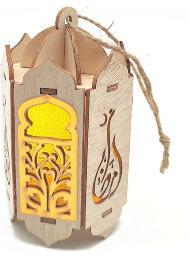 فانوس رمضان مزود بإضاءة LED بيج 13سم - Image 2
