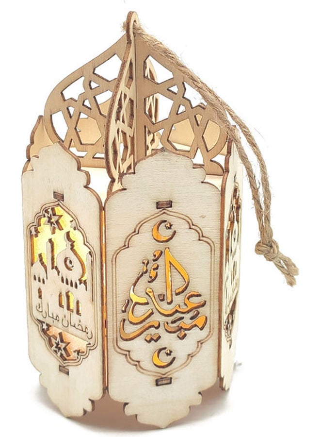 فانوس رمضان مزود بإضاءة LED بيج 13سم - Image 2