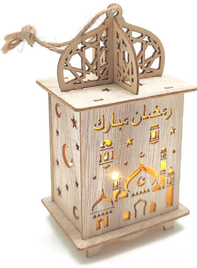 فانوس رمضان مزود بإضاءة LED بيج 12سم - Image 1