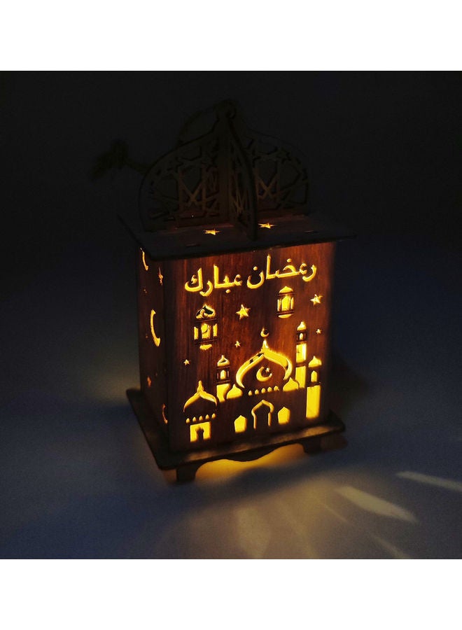 فانوس رمضان مزود بإضاءة LED بيج 12سم - Image 2