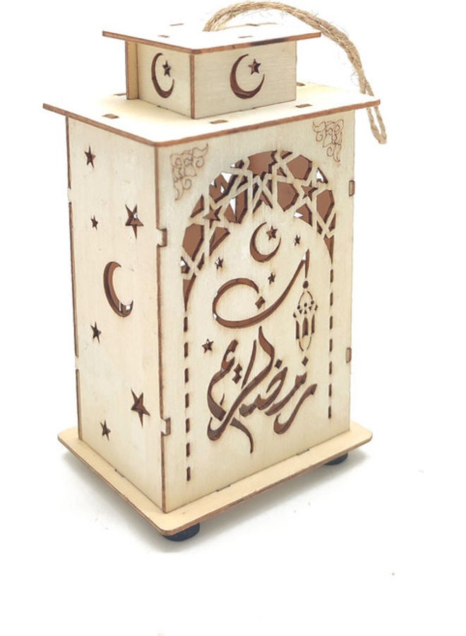 فانوس رمضان مزود بإضاءة LED بيج 12سم - Image 2