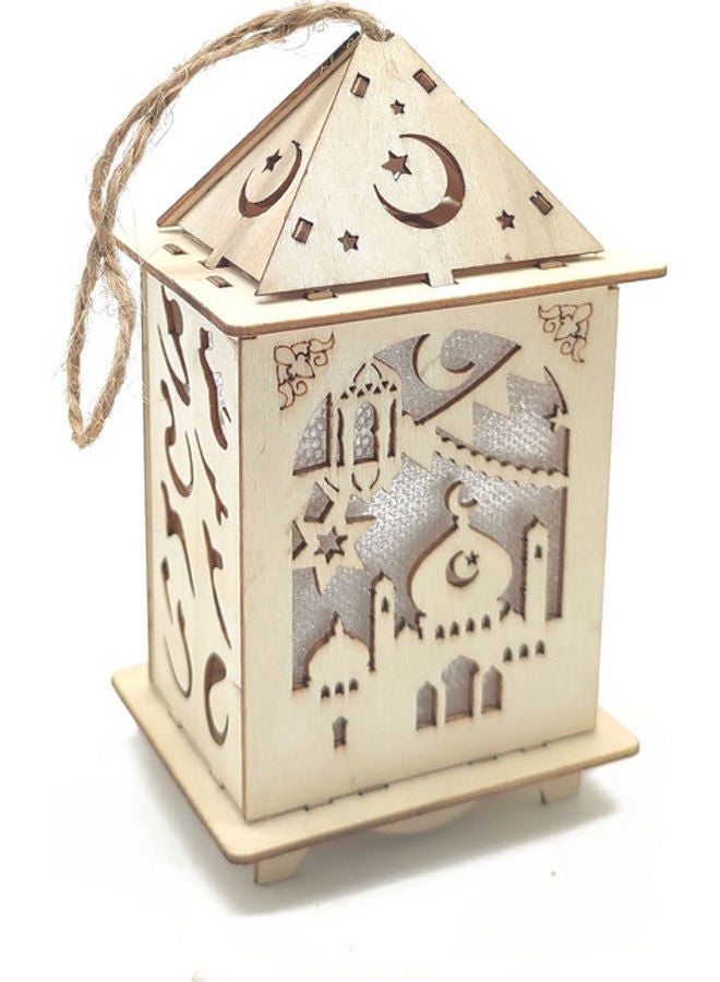 فانوس رمضان مزود بإضاءة LED بيج 12سم - Image 2