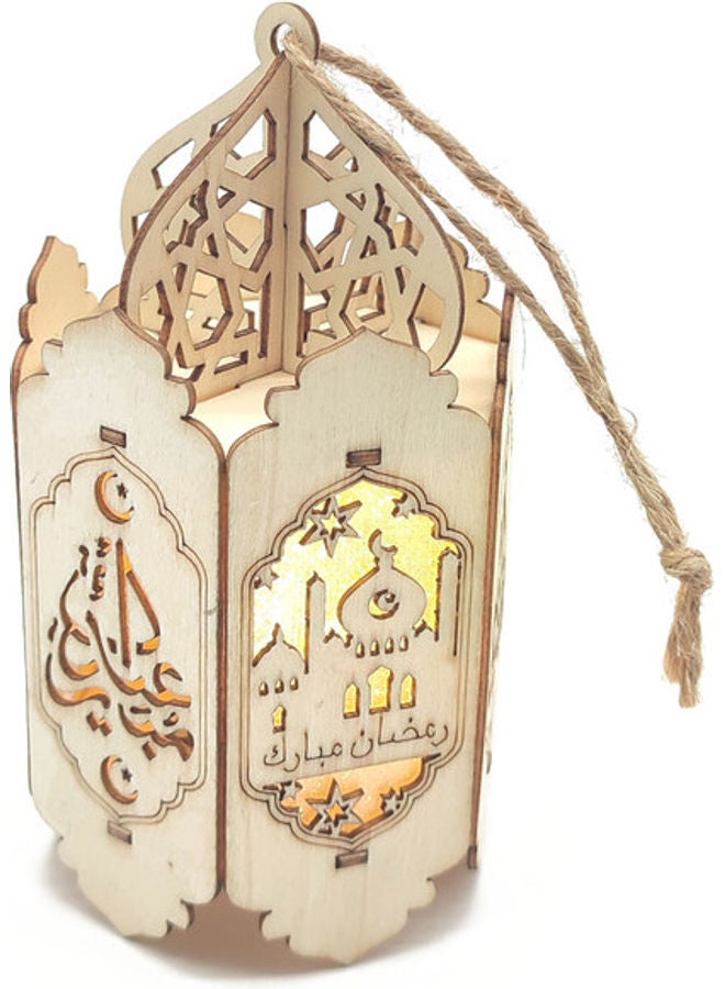 فانوس رمضان مزود بإضاءة LED بيج 13سم - Image 1