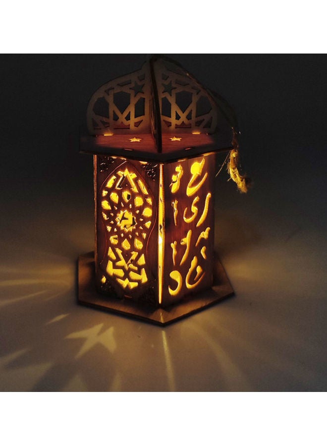 Ramadan Lantern With LED Light Beige 12cm - Image 2
