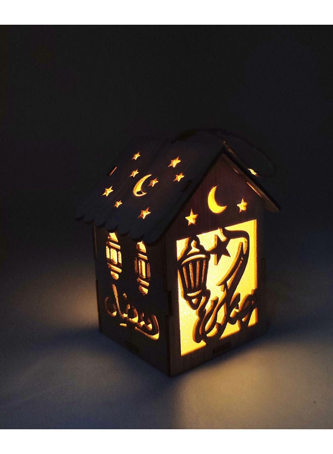 Ramadan Lantern With LED Light Beige 12cm - Image 2