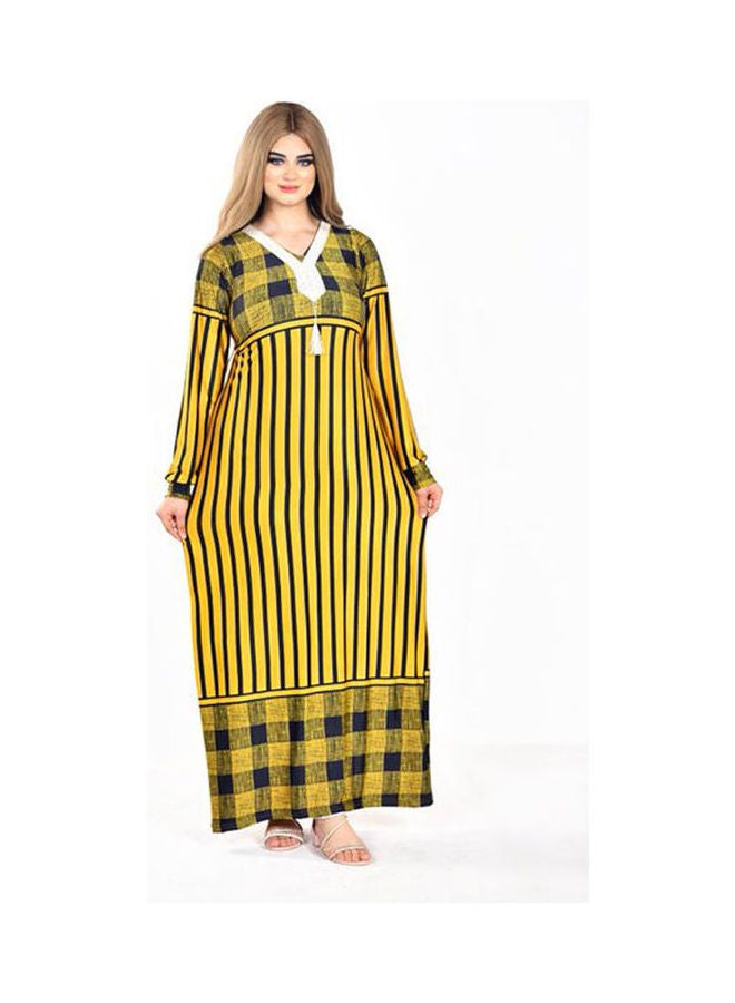 Caesar - Causal V-Neck Long Sleeve Jalabiya Multicolour - Image 1